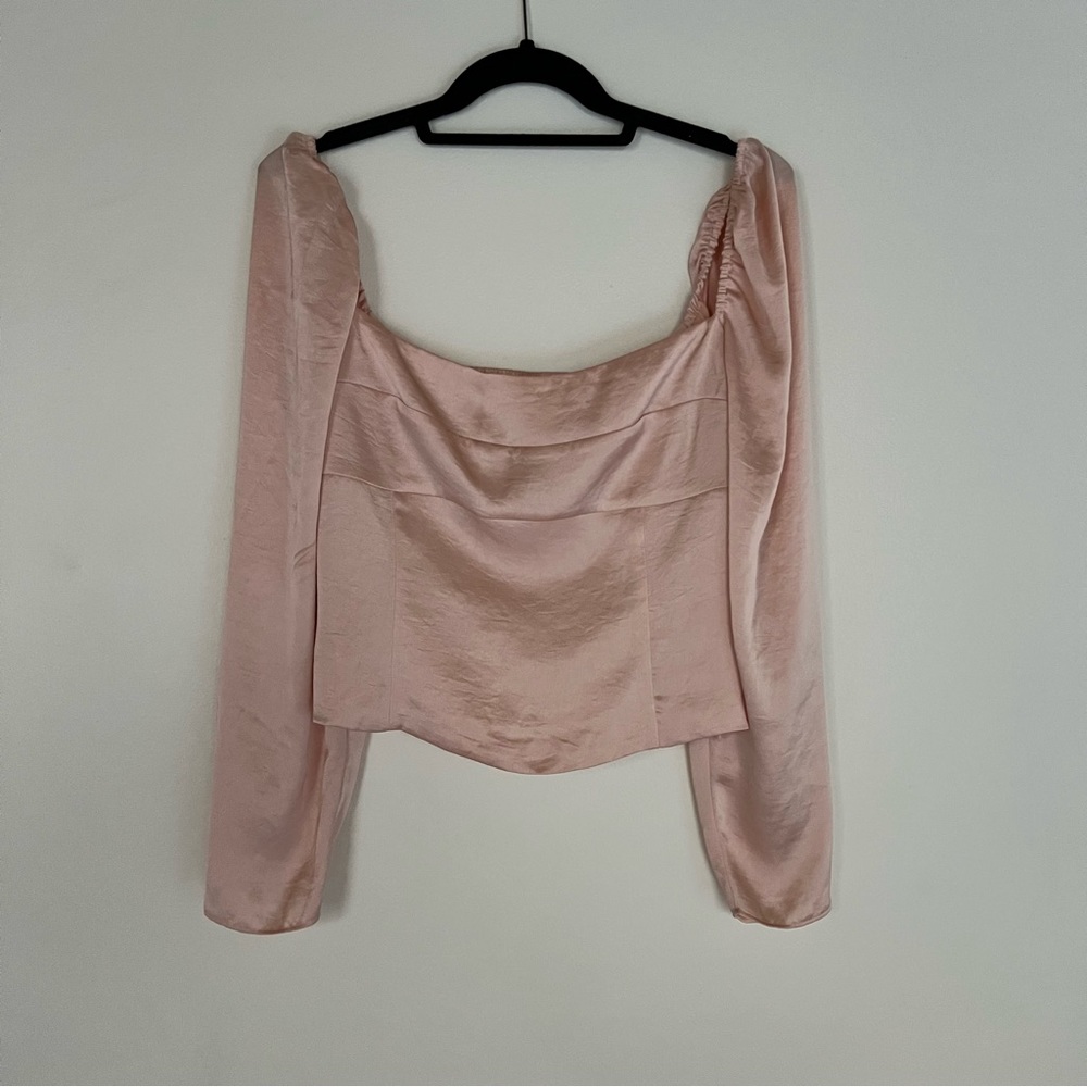 Aritzia silky pink long sleeve top